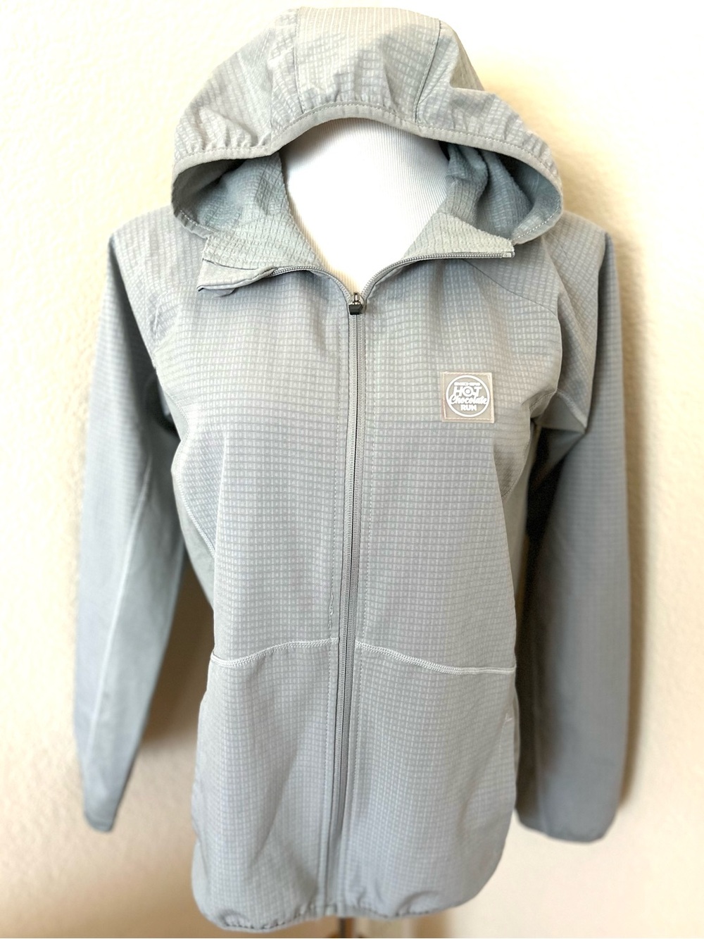 Running jacket Full Zipper Jacket hooded running jacket Gray Textured jackets